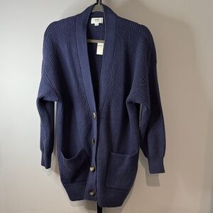 Aerie Navy Blue Women's Cardigan Sweater Oversized XS New NWT